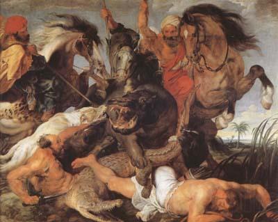Peter Paul Rubens Hippopotamus and Crocodile Hunt (mk080 Norge oil painting art